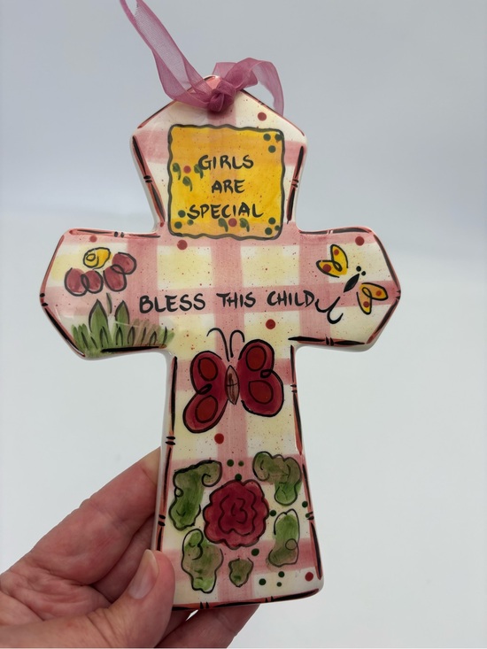 Brownlow Other - Sweet “Girls Are Special”  Sentiment Cross with “Bless This Child”